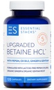 Estaciones esenciales Betaine HCL con Pepsin, Ox Bile, Gentian Orgánico &amp; Ginger - Betaine Hydrochloride Suplemento w Enzymes Digestive, Bile & Bitters - Gluten, Dairy & Soy Free (120 cápsulas)