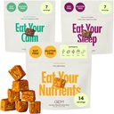 GEM Bite Pack Variedad de rutina completa con Multivitamínico diario (14 Bites), Calma de Chill-Out (7 Chews) & Deep Sleep Aid (7 Chews) ¦ Apoya Gut, Skin, Brain, Bone, Sleep, Immunity