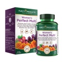 Purity Products Women’s Perfect Multi Balanced Multivitamin - Supports Urinary Tract Health, Immune, Bone + Muscle, Hair, Skin, Nails, an Elite Probiotic for Digestive Health + Más - 120 Tablets