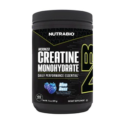 NutraBio Pure Micronized Creatine Monohydrate Powder Suplemento, Blue Razz (300 g) - Apoya Bulk Muscle Energy, Recovery y Strength - HPLC Tested Creatine Powder Suplemento para Hombres y Mujeres