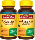 Nature Made Potassium Gluconate 550 mg, Suplemento dietético para el apoyo a la salud cardíaca, 100 Tabletas, 100 Day Supply (Pack of 2)