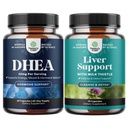 Bundle of DHEA Supplement for Women &amp; Men - Pure DHEA 25mg for Hormone Balance - Dehydroepiandrosterone and Liver Cleanse Detox " Repair - Milk Thistle Supplement for Digestion " Immune Health