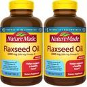 Nature Made Flaxseed Oil 1000 mg, Suplemento dietético para el apoyo a la salud cardíaca, 180 Softgels (Pack of 2)