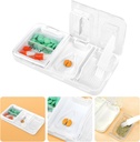 Toplive Portable 3-in-1 Pill Cutter and Pill Grinder and Pill Holder, Corte fácil exacto, Cruzador de medicamentos para pequeñas píldoras grandes, Divisor de tabletas de vitamina para niños mayores mascotas, blanco