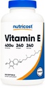 Nutricost Vitamina E 400 UI, 240 cápsulas de Softgel - Gluten Free, Non-GMO