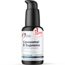Diseños para Salud Liposomal B Supremo - Complejo de Vitamina B Líquido con Absorción Superior - Folate, Vitamina B12, B6, Biotina, TMG + Más - Bomba de Entrega Oral con Citrus Flavor (50 Servimientos / 1.7oz)