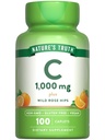 La verdad de la naturaleza Vitamina C 1000 mg con Rose Hips TEN 110 cápsulas ANTE Vegan, No GMO, > Suplemento gratuito