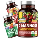Número 1 Nutrición N1N Premium D-Mannose con Arándano &amp; Hibiscus [1350mg], 120 cápsulas y Superfrutos &amp; verduras Suplemento Alimentario completo, 180 cápsulas, 2 Pack Bundle