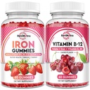 Iron Gummies Suplemento para Adultos &amp; Niños ← Vitamina B12 Gummies  durable Bundle