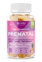 SUKU Gummies multivitamínicas prenatales – Folato, Calcio, Vitamina D3, B12, K2 – Libre de azúcar, Vegetariano, Soporte para el embarazo sin gluten – Pineapple Peach Flavor – 60 Cuenta