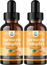 Tormárica orgánica gotas líquidos para adultos - Curcumina líquida de Turmárico con canela de cobre negro y jengibre para articulaciones Digestión Inmunidad &amp; Suplemento más orgánico Concentrado (2oz) (2)