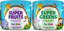Infusiones Super Fruit y Super Green Gummies para niños 180 cuentan Superfood Blend Soft y Delicious Gluten Free Non-GMO