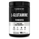Jacked Factory L-Glutamine Powder 100 Servings - Vegan Fermented L Glutamine Suplemento para Post Workout Muscle Recovery, Immunity, Digestive Health ← No Artificial Filler - Unflavored Factory