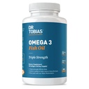 Dr. Tobias Omega 3 Fish Oil, 2000mg Triple Strength con 800mg EPA 600mg DHA Por Serving, Fish Oil Omega 3 Suplementos para el corazón, Brain &amp; Immune Support, 90 Softgels, 45 Servings