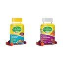 Culturelle Kids Probiotic Gummies for Ages 2+ - Peach-Orange & Mixed Berry Flavors " Daily Probiotic for Kids + Veggie Fiber Gummies (Ages 3+) - 60 Count - Digestive