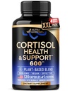 Suplemento de Cortisol para Mujeres - Holy Basil Silencio Ashwagandha Silencio Rhodiola Silencio L-Theanine - Saldo de hormonas de base vegetal - Mood, Focus &amp; Sleep Support - Made in USA - Vegan, Non-GMO - 120 cápsulas para 4 meses