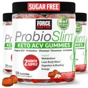 Factor de fuerza ProbioSlim Keto ACV Gummies, Cider de manzana orgánica Vinagre Gummies con LactoSpore Probióticos " Prebióticos para soportar la digestión, metabolismo, " Salud inmune, 1 Carb neto, Apple Flavor, 360ct