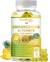 GREENPEOPLE Magnesium Glycinate Gummies with Citrate 1000mg, Taurate & Matale - Sugar Gratis - Magnesium Potassium Supplement with Vitamin D, K2 for Calm Mood & Zzz Support - 60 Pineapple Gummies