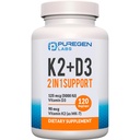 2 en 1 alta potencia Fórmula 90mcg Vitamina K2 (MK7) y 5000 UI Vitamina D3 Suplemento I Fórmula no GMO, Fácil de absorber vitamina D &amp; K Complejo, 120 cápsulas I 4 meses de suministro