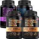 MEDCHOICE Turmeric " Ginger (240ct), Sleep Melatonin (90ct) y Nootropic Brain (60ct) Supplement Bundle - Wellness Trio for Brain, Sleep, " Immune Support - Vegan, Non-GMO, Gluten-Free