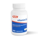 Vitamina Rugby D3 5.000 UI (125 mcg) - Suplemento dietético de vitamina D para el hueso, los dientes y la salud inmunitaria, 100 cápsulas