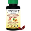 Curcumina Turmérica Suplemento 1000mg para Soporte Conjunto-185x Biodisponible &amp; alta absorción con tecnología NovaSOL – 60 NutriCumin Softgels