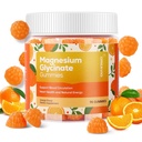 90 Conde Magnesium Glycinate Gummies 400mg w/Ashwagandha Suplemento - Sugar Free Zinc Magnesium Glycinate Suplemento Ashwagandha Gummies para adultos Orange Flavor