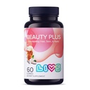 LIVS Beauty Plus Gummy Vitaminas - Biotin Gummies for Hair, Skin and Nails peru Natural, Gluten-Free, Non-GMO Beauty Supplement with Vitamin A, C, E, B12, D3, Zinc &amp; More - Cream Soda Flavor - 60 Ct