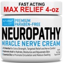 Neuropatía Crema de Alivio Nerve - Premium Nerve Cream 3X Acción para Alivios y calmantes Nerve Comfort - Fuerza máxima con 4% Menthol Arnica MSM para Manos de Pie Legs Toes > Volver - Grande 4 Oz