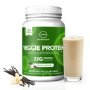 MRM Nutrición Veggie Protein with Superfoods ◾ Vanilla Flavored TEN 22g Protein completo TENER 8.8g Aminoácidos esenciales TEN 13 superalimentos ANTERIOR con Omega 3s y Omega6s ANTE Keto Friendly TEN 33 Serviciones
