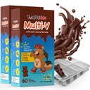 YUM-V'S - Osos de chocolate multivitamínicos para niños - Suplemento multivitamínico para niños - 16 Vitaminas &amp; Minerales - Vitaminas incluyendo D, Zinc, C, B Complejo &amp; Más, 60 Cuenta (Pack of 2)