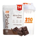 310 Nutrición All-in-One Meal Replacement Shake Powder w / Shaker Cup Starter Kit - High Protein Fiber Rich Vegan Superfood Blend - Sugar-Free, Keto & Paleo Friendly, Low Carb - Chocolate Bliss 14 srv