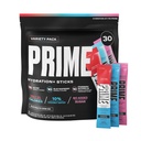 PRIME HYDRATION+ Sticks Variety Pack ← Hydration Powder Single Serve Sticks ← Electrolyte Powder On The Go ← Low Sugar ← Caffeine-Free TEN Vegan TEN 30 Sticks