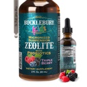 BUCKLEBURY Liquid Zeolite Detox para niños con probióticos - Probióticos de sabor natural de azúcar para niños - Zeolite Heavy Metal Detox y Immune Support - 2 Fl Oz