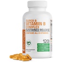 Bronson Super B Complejo de vitamina B Sujeto Slow Release (Vitamin B1, B2, B3, B6, B9 - ácido fólico, B12) Contiene Todas las vitaminas B 120 Tablets