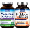 Innato Vitality Magnesium Glycinate &amp; Probiotics 120 Billion Bundle, Non-GMO, No Gluten Dairy Soy & Vegan, Magnesium (120 Caps) & Probiotic (30 Caps)