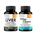 Sandhu's Liver Renew Cleanse Detox Support & 15 Day Gut Cleanse Support Supplement for Women &amp; Hombre