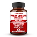 Coreana Panax Ginseng 750mg Potency Highest con Ginkgo Biloba y Ashwagandha, Boost Energy, Memory, e Immune System - Focus Supplement Pills for Men and Women, 90 Vegan Capsules