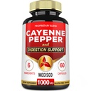 6in1 Cayenne Pepper Capsules con Ginger Root, Beet Root, y Pepper Negro y Más - 60 cápsulas - Cayenne Suplemento soporta sistema de digestión, inmunidad