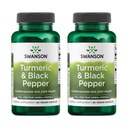 Swanson Turmeric " Black Pepper - Organic Joint Health, Heart Health, Digestion, " Liver Support Supplement - Natural Formula for Enhanced Bioavailability " Absorption - (60 Veggie Capsules) 2 Pack