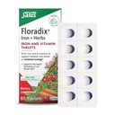 Floradix Iron Tablets - Suplemento de hierro con vitaminas B, ácido fólico, vitamina C &amp; Más - Energy Support - Vegetarian &amp; Gluten-Free - 80 Tablets (80 Servings)