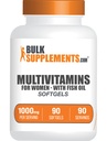 BulkSupplements.com Multivitamin for Women Softgels - Suplemento Multivitamínico diario, multimineral para mujeres con aceite de pescado - Gluten Free, 1 Softgel por Serving (1000mg), 90 Cuenta (Pack of 1)