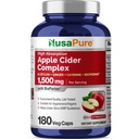 Complejo de vinagre de manzana NusaPure 1500 mg 180 tazas Adecuado para vegetarianos y veganos, no GMO