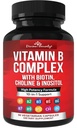 Vitaminas Complej Super B - Todas las vitaminas B incluyendo B12, B1, B2, B5, B6, B7, B9, ácido fólico - Suplemento Vitamina B - Apoyo Metabolismo Energético Saludable - 90 cápsulas vegetarianas