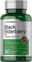 Horbaach Black Elderberry con Vitamina C y Zinc TENIDO 90 Tablets Chewable TEN Mixed Berry Flavor ← Immune Support Complex TEN Vegetarian, Non-GMO, and Gluten Free Supplement