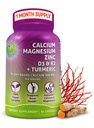 Calcio de base vegetal 500mg (Aquamin) – Magnesio de calcio vegano Zinc D3 con vitamina K2 " Turmérica orgánica: Bono mejorado y salud muscular " , Immune Support for Women " Men - 90 Conde