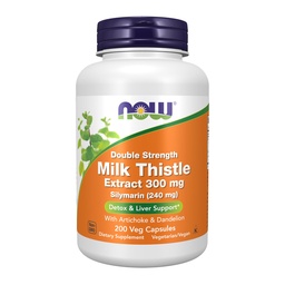 Ahora Comida Ahora Comida, (2 Pack) Silymarin, Milk Thistle Extracto con Artichoke &amp; Dandelion, Doble Fuerza, 300 mg, 200 Veg Caps