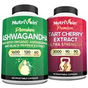 Nutrivein Premium Ashwagandha Capsules " Tart Cherry Capsules Bundle: High-Absorption Tart Cherry Extract and Ashwagandha Supplements for Recovery, Balance, and Vitality