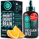 Vitamina Vegana B12 Liquid Drops - Actuación rápida B12 Sublingual 5000 mcg Metilcobalamin Suplemento - Energía, memoria y soporte de humor - High-Potency One-Dropper Por día - Natural Citrus Flavor - 2oz
