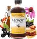 Mickelberry Gardens Elderberry Honey Tonic, Sambucus Syrup, Black Elderberry - Soporte para adultos y niños (8 onzas)